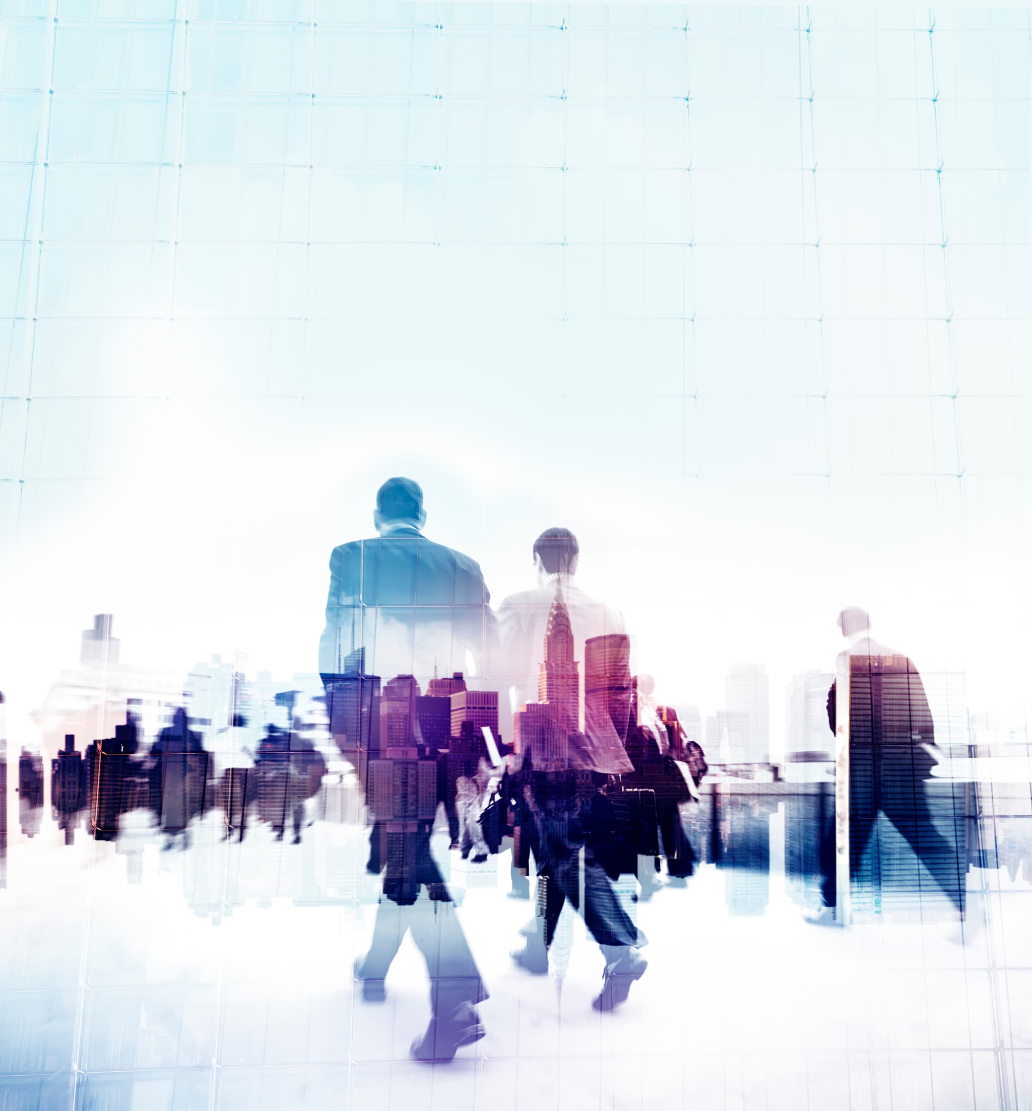 都市とビジネスパーソンが重なるイメージビジュアル